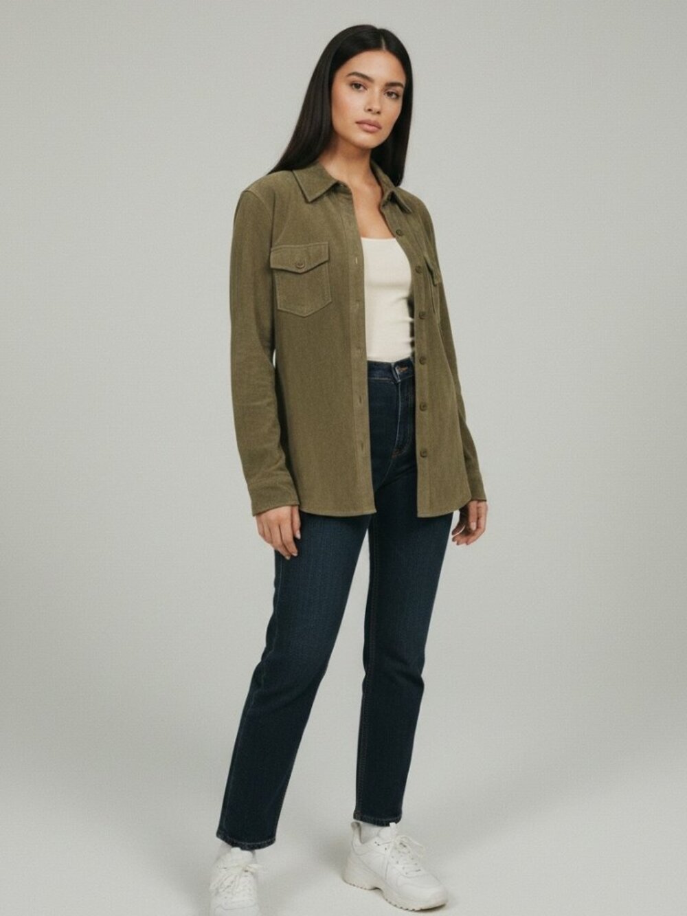 GAP Genuine Suede Leather Shirt Jacket Olive Green M Western Boho Academia